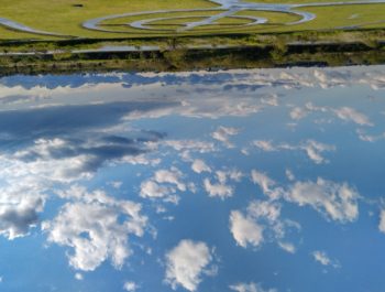 雨上がりの利根川。